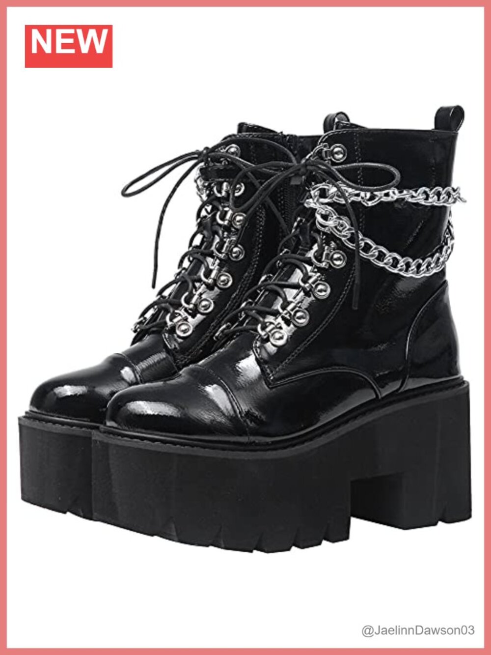 CYNLLIO Women's Platform Ankle Boots Faux Leather Combat Booties